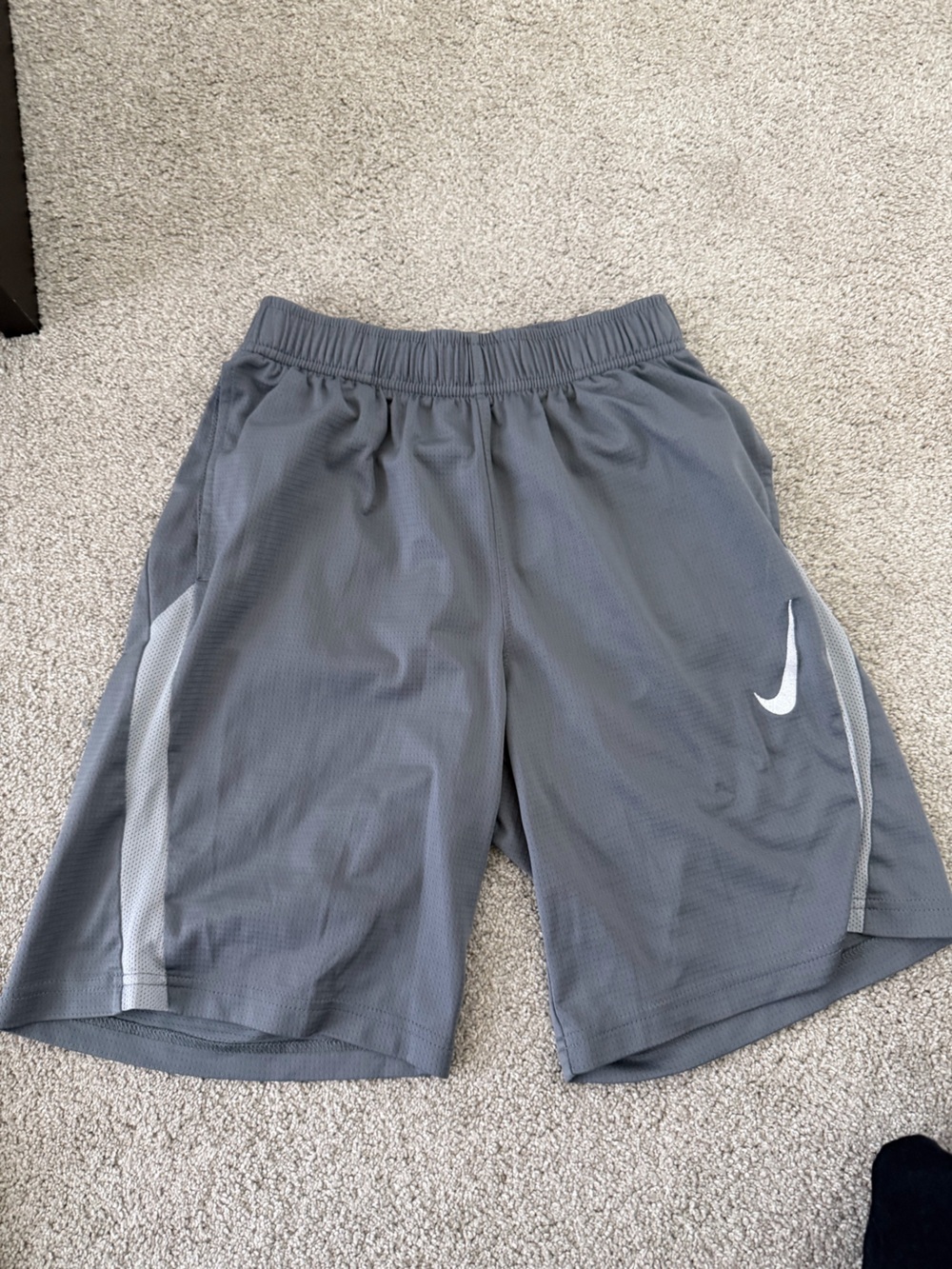 Nike Grey Dri-FIT Performance Shorts with white Swoosh